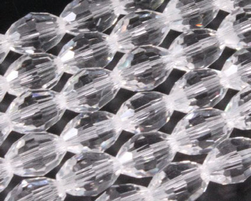 8x12mm Glass Faceted Rice Beads 15.5" [uc13a1]
