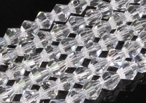 4mm Glass Faceted Bicone About 120 Bead 18" [uc21a1]