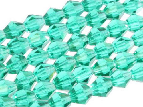 4mm Blue Zircon Glass Faceted Bicone About 120 Bead 18" [uc21a27]