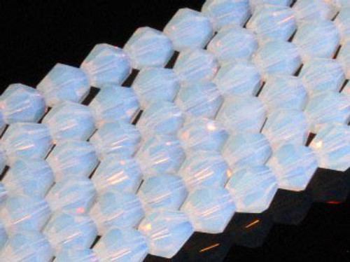 4mm Opalite Faceted Bicone About 120 Bead 18" [uc21a43]
