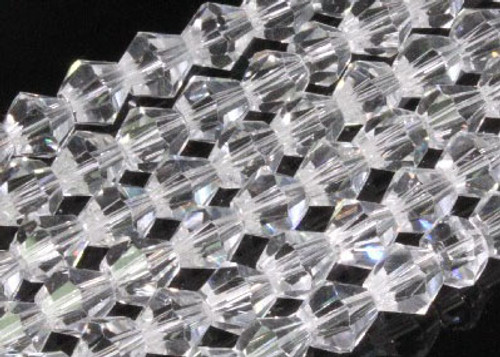 6mm Glass Faceted Bicone About 50 Bead 11" [uc22a1]
