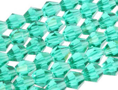 6mm Blue Zircon Glass Faceted Bicone About 50 Bead 11" [uc22a27]