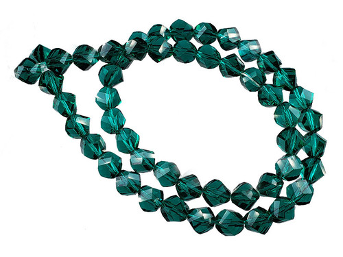 8mm Blue Zircon Glass Faceted Helix Beads 15.5" [uc33a27]