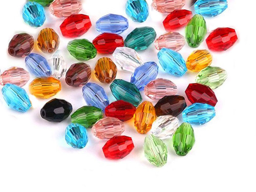 Mix & Match 8x12mm Crystal Faceted Rice 50 Beads [xu13]