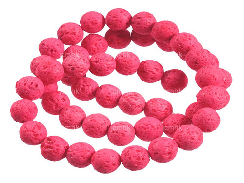 6mm Volcano Pink Lava Round Beads 15.5" dyed [6kf]
