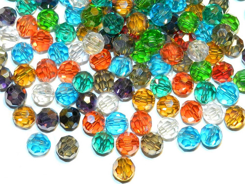 Mix & Match 8mm Crystal Faceted Round 50 Beads [xu8]