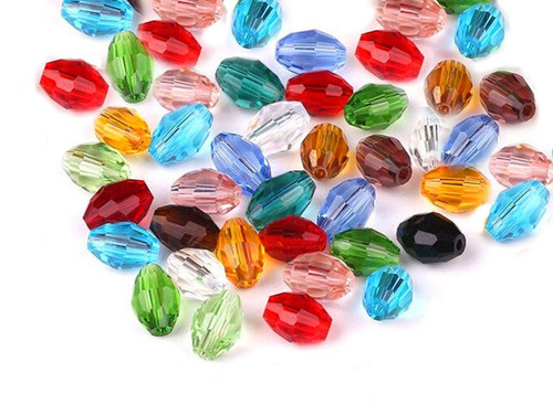 Mix & Match 6x8mm Crystal Faceted Rice 50 Beads [xu12]