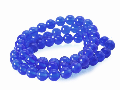 6mm Blue Agate Round Beads 15.5" dyed [6f12]