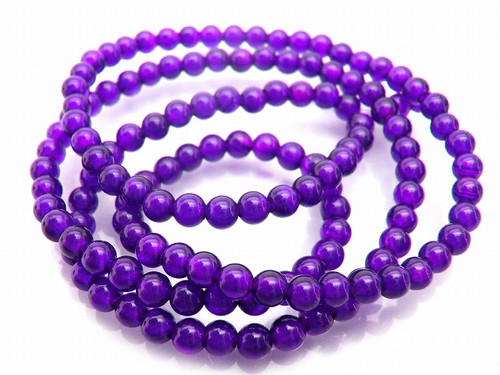 6mm Purple Agate Round Beads 15.5" dyed [6f14]