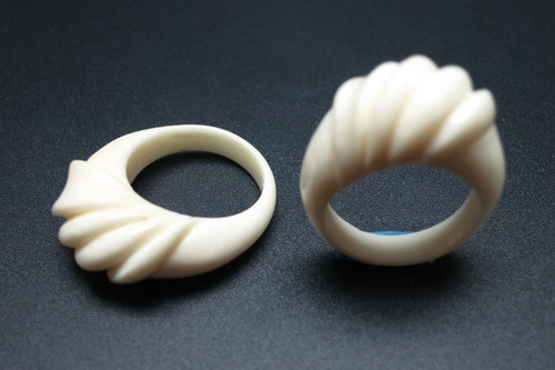 12mm Buffalo Bone Rope Dome Ring [z1817]