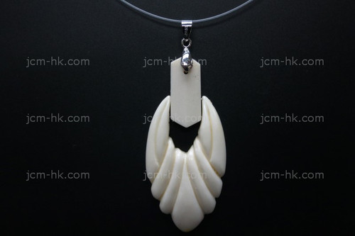 30X65mm Buffalo Bone Dangling Designer Bead Pendant [z1900]