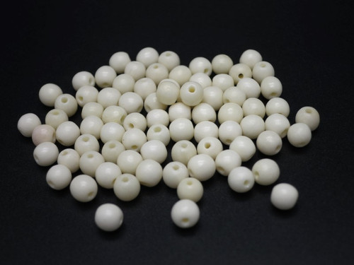 4mm Natural Buffalo Bone Beads 50pcs, A Grade [4z1i]