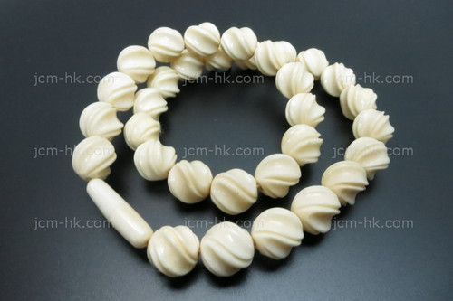 12mm Buffalo Bone Rope Beads Necklace 18" [z1877]