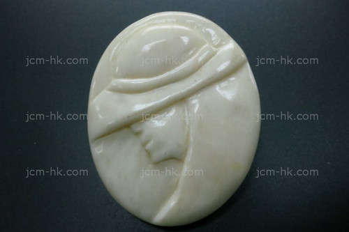 38X46mm Buffalo Bone Cameo Brooch [z1210]