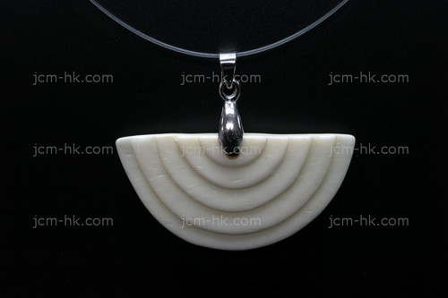 40X20mm Buffalo Bone Carved Designer Bead Pendant [z1582]