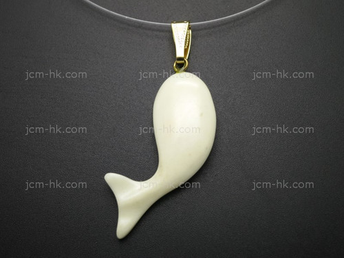 14x36mm Buffalo Bone Whale Designer Bead Pendant [z5615]