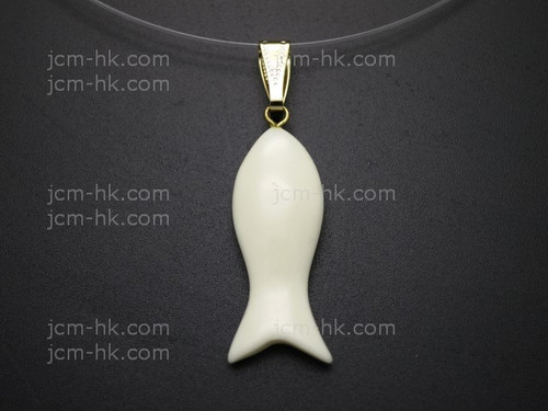 10X28mm Buffalo Bone Fish Designer Bead Pendant [z1684]