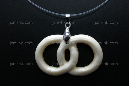 40X25mm Buffalo Bone Designer Bead Pendant [z1428]