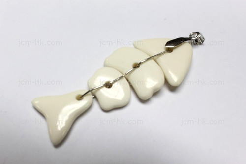 30X70mm Buffalo Bone Fish Designer Bead Pendant [z1772]