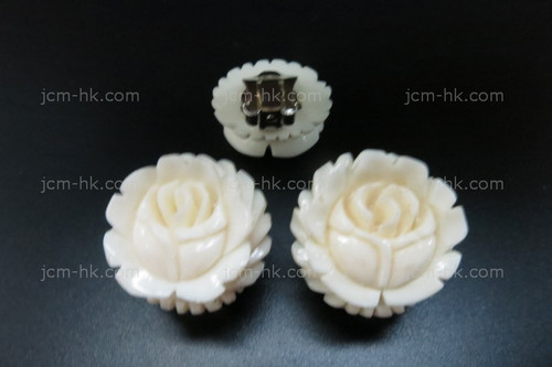 20mm Buffalo Bone Rose Flower Earring [z1250]