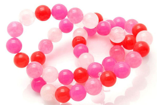 6mm Mix Pink Jade Round Beads 15.5" dyed [6x21]