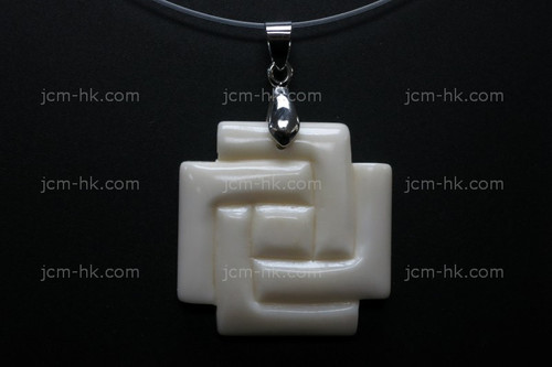 30X30mm Buffalo Bone Carved Designer Bead Pendant [z1400]