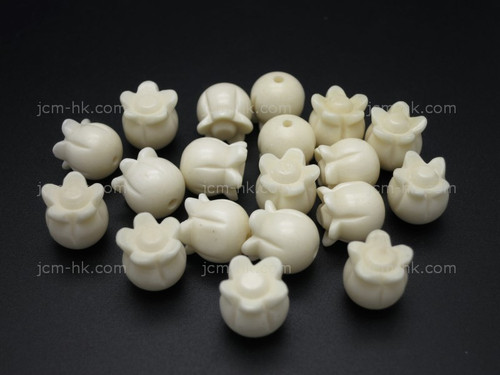 10mm Buffalo Bone Flower Beads 20pcs. [z2147]