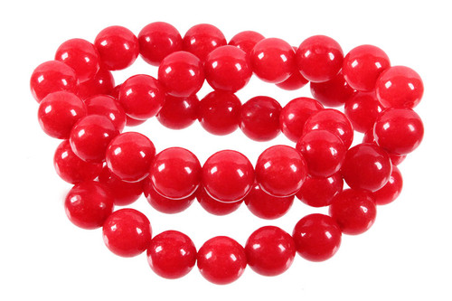 6mm Red Jade Round Beads 15.5" dyed [6b80]