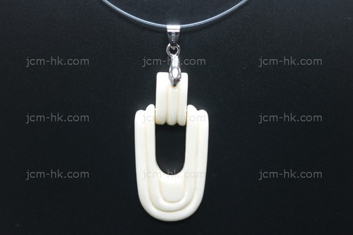 22X48mm Buffalo Bone Dangling Designer Bead Pendant [z1335]