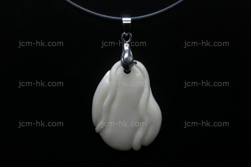 25X32mm Buffalo Bone Carved Designer Bead Pendant [z1323]