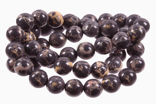 6mm Black Sea Sediment Round Beads 15.5" dyed [6r55k]