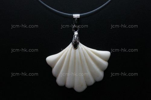 38X32mm Buffalo Bone Shell Designer Bead Pendant [z1376]