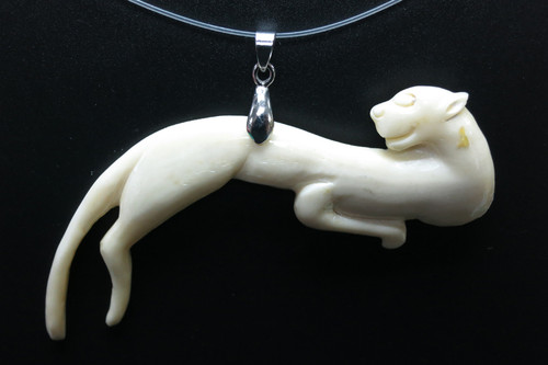 80x35mm Buffalo Bone Panther Designer Bead Pendant [z5522]