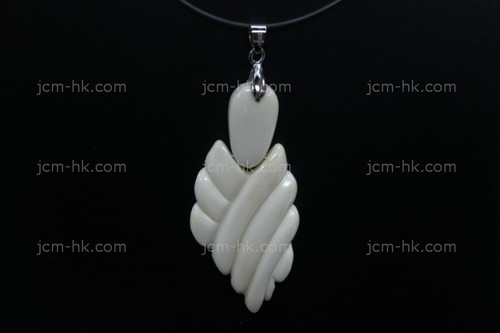 28X65mm Buffalo Bone Dangling Designer Bead Pendant [z1670]