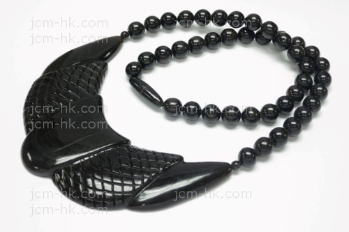 92x40mm Buffalo Horn Necklace 18" [z7745]