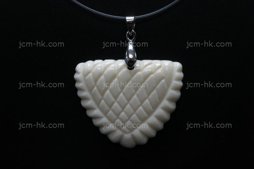 36X30mm Buffalo Bone Carved Designer Bead Pendant [z1578]