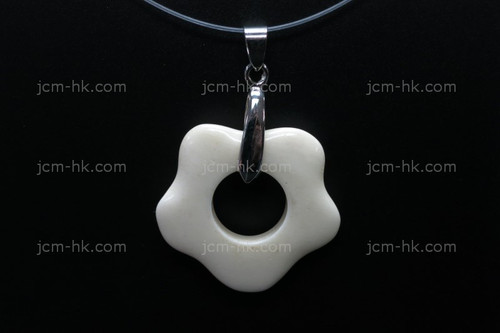 30X30mm Buffalo Bone Flower Donut Designer Bead Pendant [z1296]