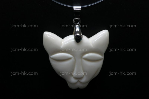 35X35mm Buffalo Bone Panther Designer Bead Pendant [z1401]