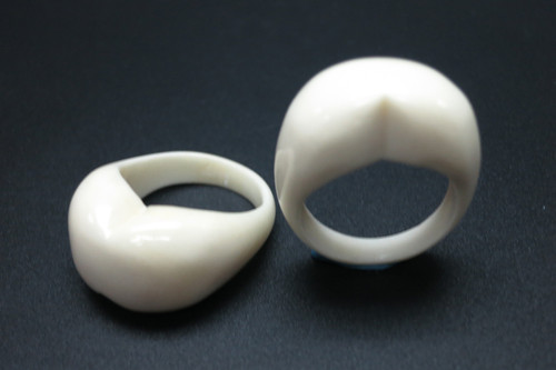 12mm Buffalo Bone Heart Dome Ring [z1818]