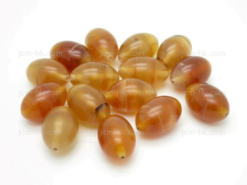 12x18mm Amber Horn Oval Beads 7pcs. [z2051]