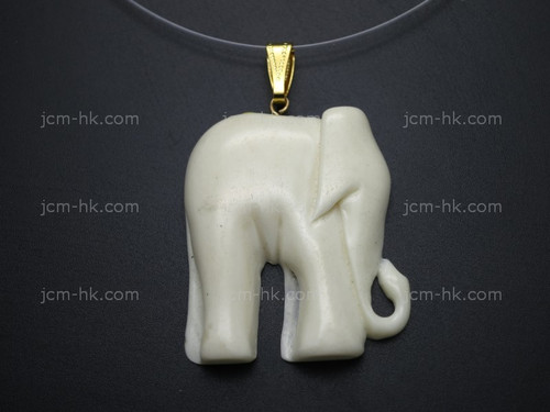 22X25mm Buffalo Bone Elephant Designer Bead Pendant [z1704]