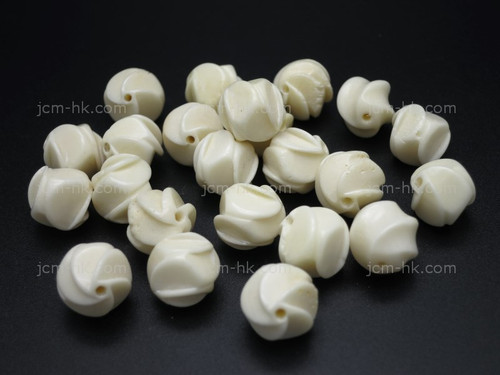 12mm Buffalo Bone Carved Round Beads 10pcs.. [z1979]