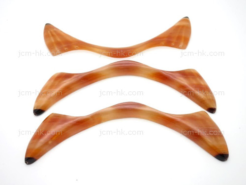 110x32mm Amber Horn 3-lines Part (fully drill 1pc.) [z5779]