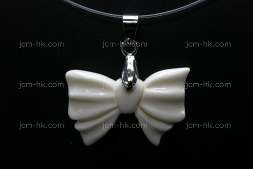 30X20mm Buffalo Bone Bow Tie Designer Bead Pendant [z1338]