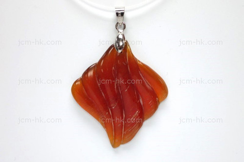 38X45mm Amber Horn Carved Designer Bead Pendant [z1611]