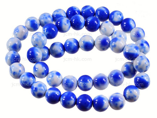 6mm Blue Fossil Agate Round Beads 15.5" dyed [6g1b]