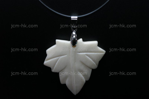 38X42mm Buffalo Bone Leaf Designer Bead Pendant [z1251]