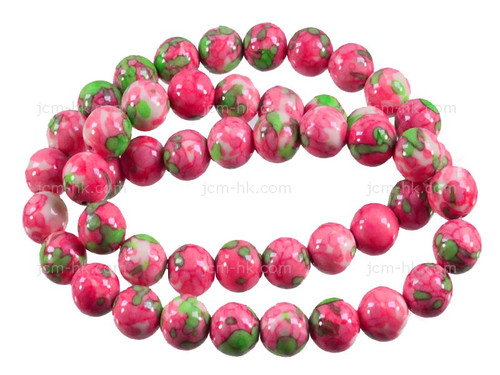 6mm Red Fossil Agate Round Beads 15.5" dyed [6g1r]