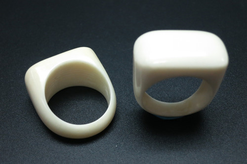 10mm Buffalo Bone Plain Dome Ring [z1815]