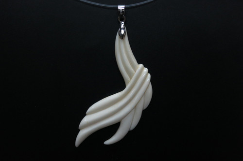 28x76mm Buffalo Bone Carved Designer Bead Pendant [z5114]